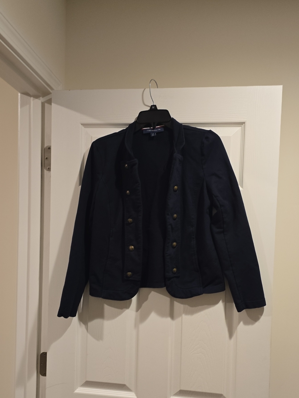 Tommy Hilfiger Navy Military-Style Double-Row Button Blazer